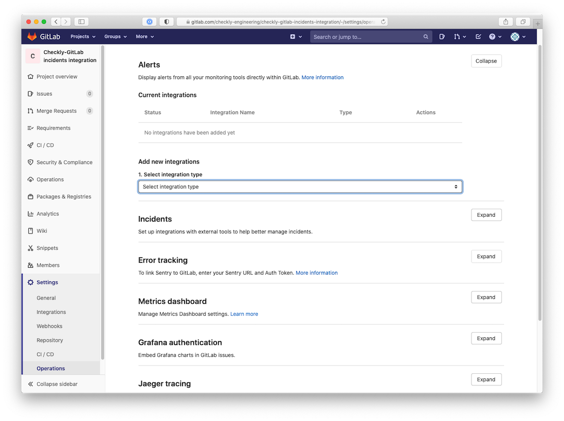 setup checkly gitlab_integration step 1